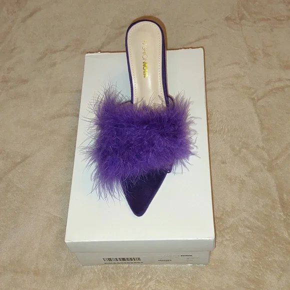 👣MELANTHA🩵 Feather Mules - Picture 15 of 16